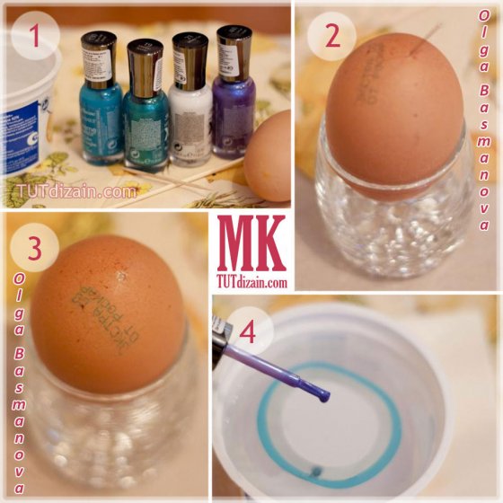 Как окрасить яйцо лаком для ногтей