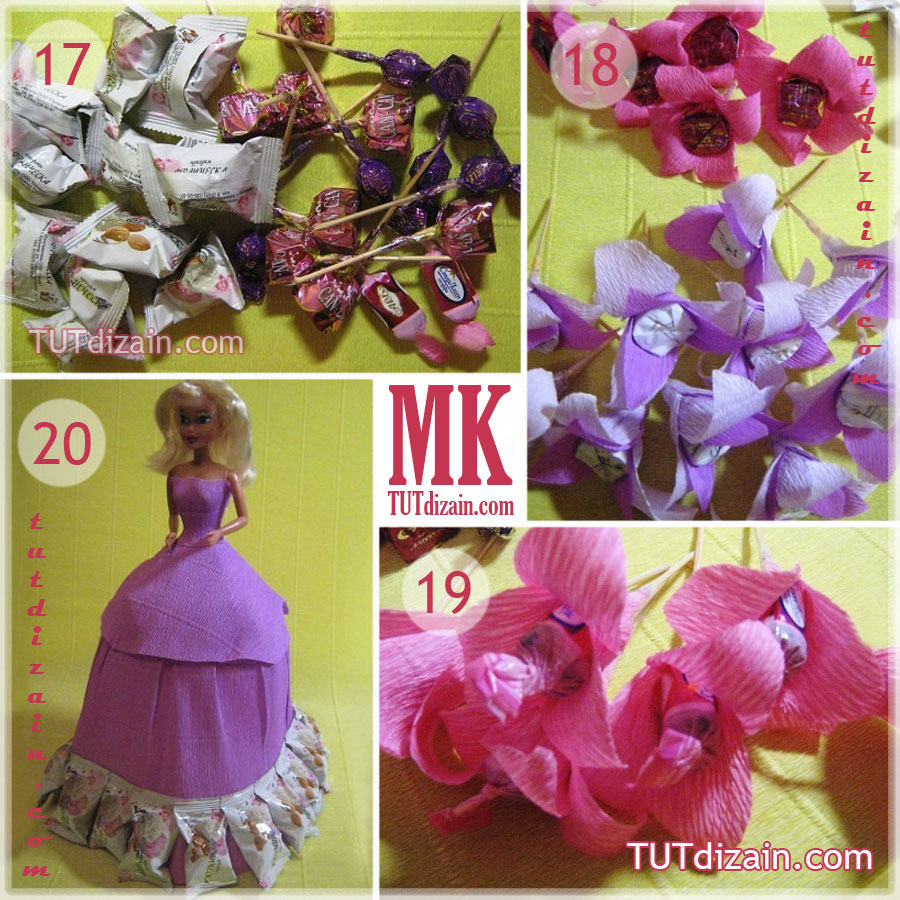 букет из конфет платье куклы как сделать :: trumganmidi